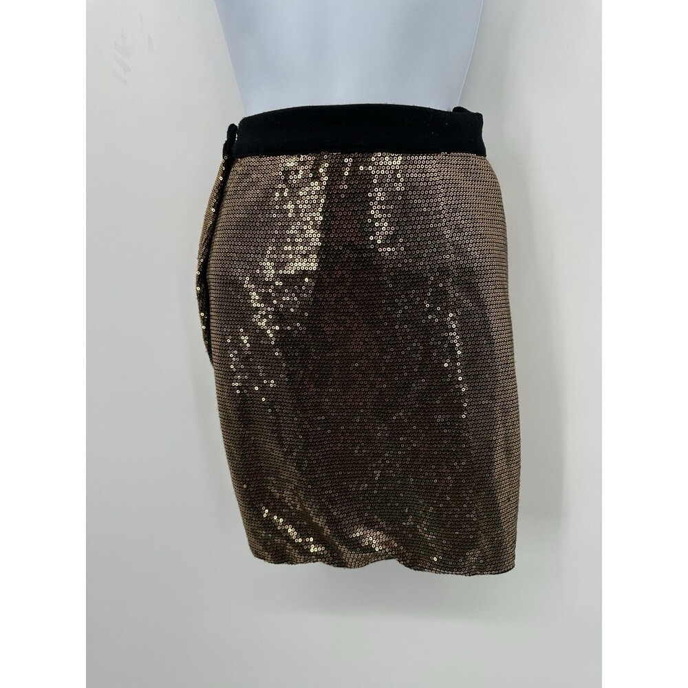 Women Gold & Metallic‎  Sequin Mini Skirt  M Nylon & Polyester Fully Lined Y2K